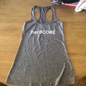 Lululemon, racerback tank ‘hardCORE’, grey, size 2, like new